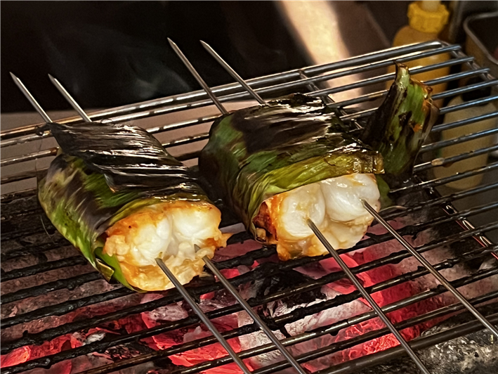 lobster on charcoal grill